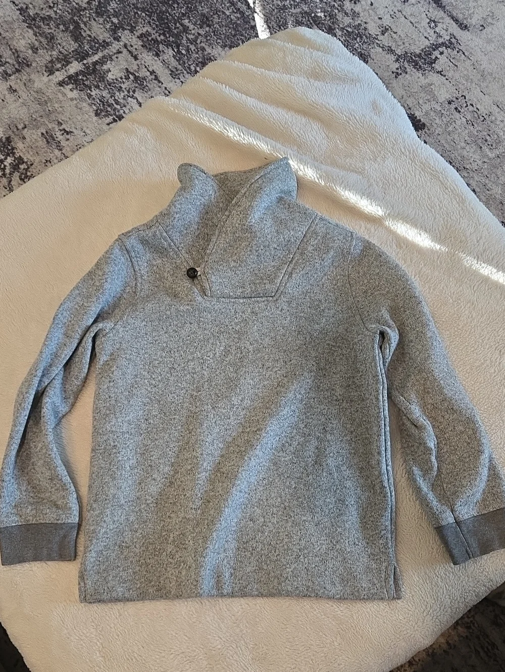 OshKosh B'gosh Light Gray Funnel Button-Accent Sweater